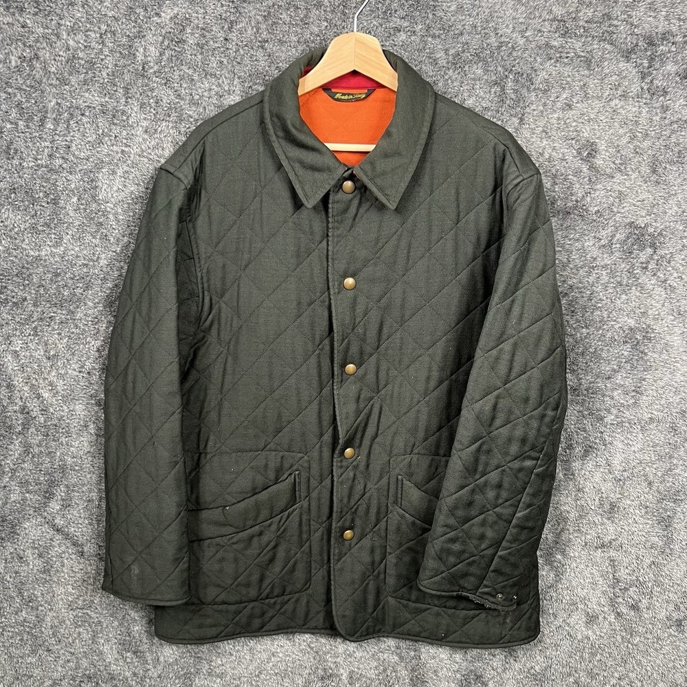 Mario Valente Quilted Chore Barn Coat Jacket Wool Snap Gray Size 42R Italy